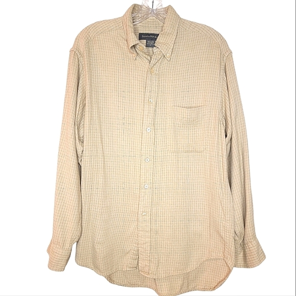 Men's Casual Button-Down Shirts - Beige and Brown - Picture 4 of 16